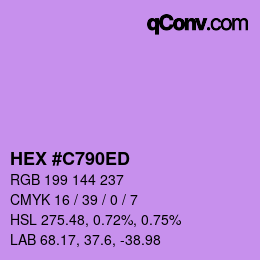 Color code: HEX #C790ED | qconv.com