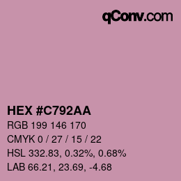 Farbcode: HEX #C792AA | qconv.com