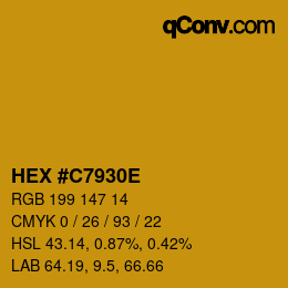Color code: HEX #C7930E | qconv.com