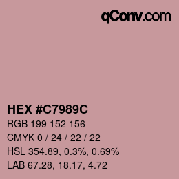 Color code: HEX #C7989C | qconv.com