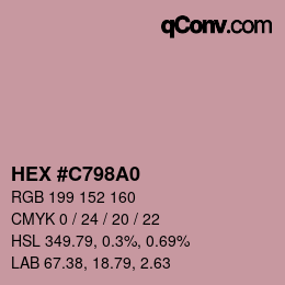 カラーコード: HEX #C798A0 | qconv.com