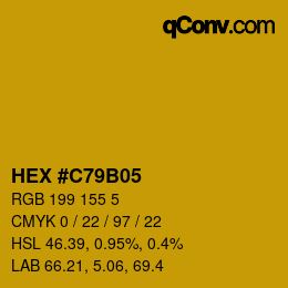 カラーコード: HEX #C79B05 | qconv.com