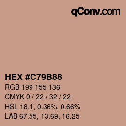 カラーコード: HEX #C79B88 | qconv.com