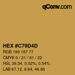 カラーコード: HEX #C79D4D | qconv.com