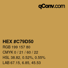 カラーコード: HEX #C79D50 | qconv.com