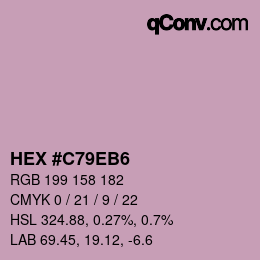 カラーコード: HEX #C79EB6 | qconv.com
