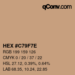 Color code: HEX #C79F7E | qconv.com