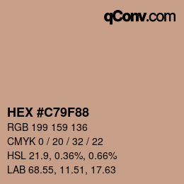 カラーコード: HEX #C79F88 | qconv.com