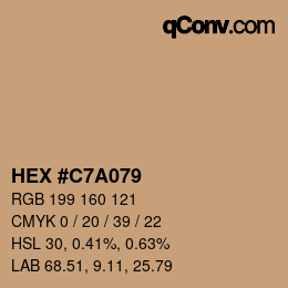 Color code: HEX #C7A079 | qconv.com