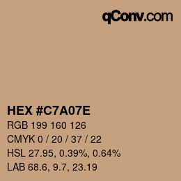 Color code: HEX #C7A07E | qconv.com