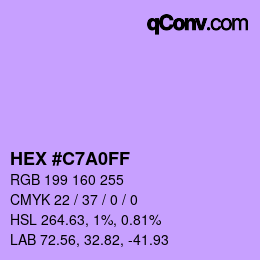 Color code: HEX #C7A0FF | qconv.com