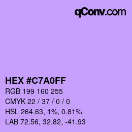 Color code: HEX #C7A0FF | qconv.com