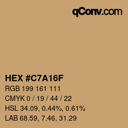 Color code: HEX #C7A16F | qconv.com