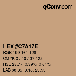 Color code: HEX #C7A17E | qconv.com