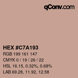カラーコード: HEX #C7A193 | qconv.com