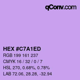 Color code: HEX #C7A1ED | qconv.com