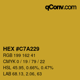 Color code: HEX #C7A229 | qconv.com