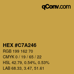 Color code: HEX #C7A246 | qconv.com