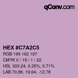 カラーコード: HEX #C7A2C5 | qconv.com