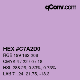 カラーコード: HEX #C7A2D0 | qconv.com
