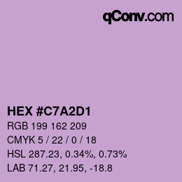 カラーコード: HEX #C7A2D1 | qconv.com