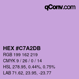 カラーコード: HEX #C7A2DB | qconv.com