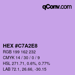 カラーコード: HEX #C7A2E8 | qconv.com