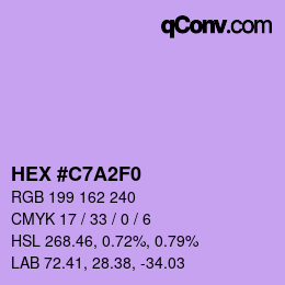 カラーコード: HEX #C7A2F0 | qconv.com