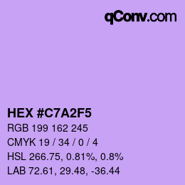 カラーコード: HEX #C7A2F5 | qconv.com
