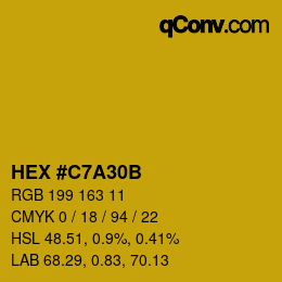 カラーコード: HEX #C7A30B | qconv.com