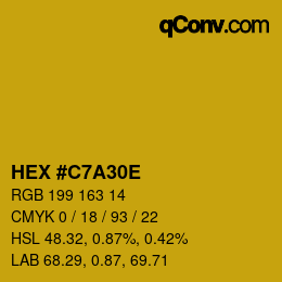 Color code: HEX #C7A30E | qconv.com