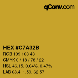 Color code: HEX #C7A32B | qconv.com