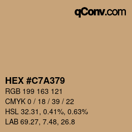 Farbcode: HEX #C7A379 | qconv.com