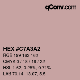 カラーコード: HEX #C7A3A2 | qconv.com