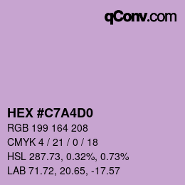 Color code: HEX #C7A4D0 | qconv.com