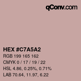 Color code: HEX #C7A5A2 | qconv.com
