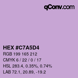 Farbcode: HEX #C7A5D4 | qconv.com