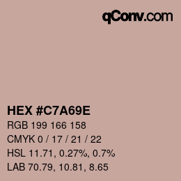 Color code: HEX #C7A69E | qconv.com