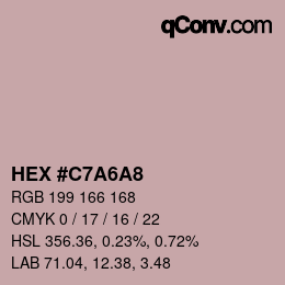 颜色代码: HEX #C7A6A8 | qconv.com
