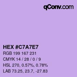 Color code: HEX #C7A7E7 | qconv.com