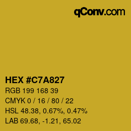 Color code: HEX #C7A827 | qconv.com