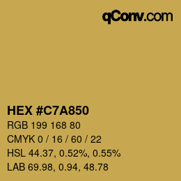 Color code: HEX #C7A850 | qconv.com