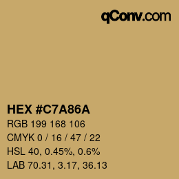 Color code: HEX #C7A86A | qconv.com