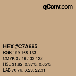 颜色代码: HEX #C7A885 | qconv.com