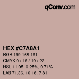 カラーコード: HEX #C7A8A1 | qconv.com