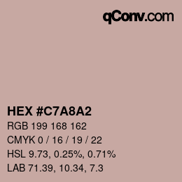 Color code: HEX #C7A8A2 | qconv.com