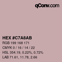 Color code: HEX #C7A8AB | qconv.com
