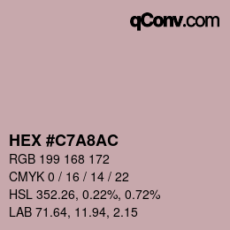 カラーコード: HEX #C7A8AC | qconv.com
