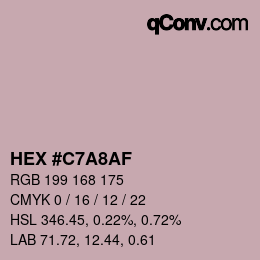 カラーコード: HEX #C7A8AF | qconv.com