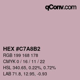 颜色代码: HEX #C7A8B2 | qconv.com
